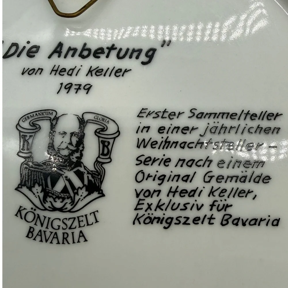 KonigsZelt Bavaria‎ Collector Plate The Adoration 1979 Heidi Keller Limited Ed